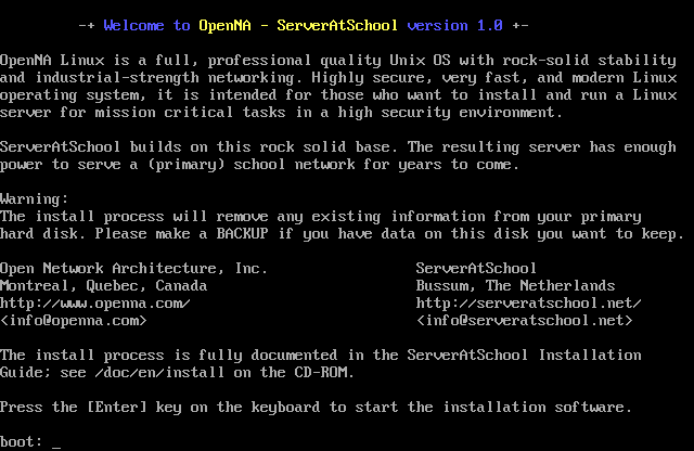[ installation boot message ]