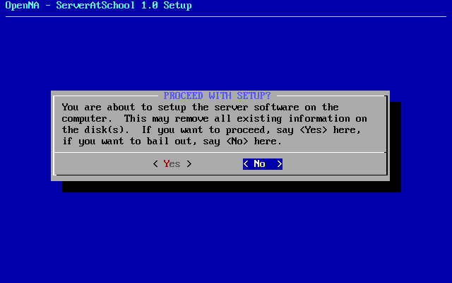 [ first message displayed by installation program ]