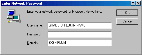 [ enter network password dialogue the first time after an disk image was restored ]