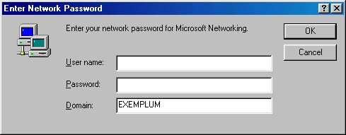 [ Enter network password dialogue without a default username ]