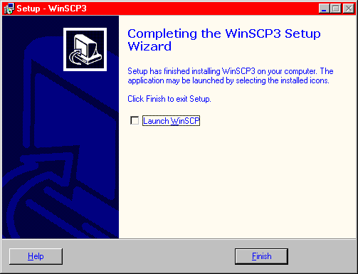 [ Completing the WinSCP installation wizard ]