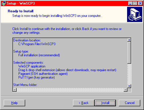 [ WinSCP ready to install ]